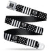 RAM Logo Full Color Black/White Seatbelt Belt - RAM Logo Americana Stars and Stripes Black/White Webbing Seatbelt Belts Ram   
