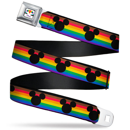 Seatbelt Belt - Mickey Mouse Ears Icon Intersectional Pride Flag Webbing Seatbelt Belts Disney   