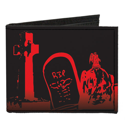 Canvas Bi-Fold Wallet - Graveyard Black Red Canvas Bi-Fold Wallets Buckle-Down   