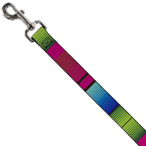 Dog Leash - Zarape7 Vertical Pinks/Blues/Greens/Black Dog Leashes Buckle-Down   