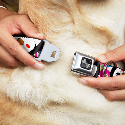 Dog Bone Seatbelt Buckle Collar - Penguins w/Cupcakes Fuchsia/Multi Color Seatbelt Buckle Collars Buckle-Down   