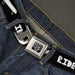 BD Wings Logo CLOSE-UP Full Color Black Silver Seatbelt Belt - RIDE ME Skateboard Black/White Webbing Seatbelt Belts Buckle-Down   