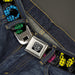 BD Wings Logo CLOSE-UP Full Color Black Silver Seatbelt Belt - Headphones Buffalo Plaid Black/Neon Webbing Seatbelt Belts Buckle-Down   