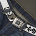 BD Wings Logo CLOSE-UP Full Color Black Silver Seatbelt Belt - Punk You White/Black Webbing Seatbelt Belts Buckle-Down   