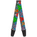 Guitar Strap - Cute Monsters Gray Flame Blue Guitar Straps Buckle-Down   