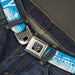 BD Wings Logo CLOSE-UP Full Color Black Silver Seatbelt Belt - ORANGE COUNTY/Pier Scene Blue/White Webbing Seatbelt Belts Buckle-Down   