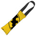Dog Toy Squeaky Tug Toy - Batman JL Rebirth Face + Bat Icon CLOSE-UP Yellow Black - BLACK Webbing Dog Toy Squeaky Tug Toy DC Comics   