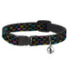 Cat Collar Breakaway - BD Monogram Black Multi Neon Breakaway Cat Collars Buckle-Down   