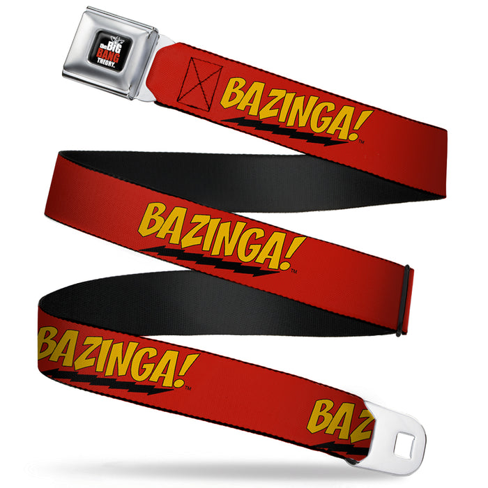 THE BIG BANG THEORY Full Color Black White Red Seatbelt Belt - BAZINGA! Red/Gold/Black Webbing Seatbelt Belts The Big Bang Theory   