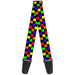 Guitar Strap - Checker Black Multi Neon Guitar Straps Buckle-Down   