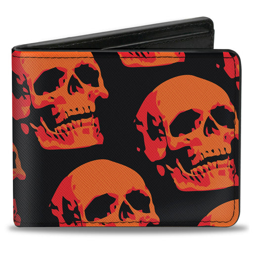 Bi-Fold Wallet - 3-D Skulls Repeat Black Reds Bi-Fold Wallets Buckle-Down   