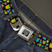 BD Wings Logo CLOSE-UP Full Color Black Silver Seatbelt Belt - Owls w/Outline Black/Multi Neon Webbing Seatbelt Belts Buckle-Down   