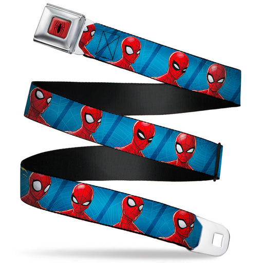 2016 SPIDER-MAN Spider Logo5 Full Color Red Black Seatbelt Belt - Spider-Man 6-Expressions/Spiderwebs Blues Webbing Seatbelt Belts Marvel Comics   