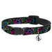 Cat Collar Breakaway - Sketch Skull Star Heart Checker Black Multi Color Breakaway Cat Collars Buckle-Down   