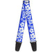 Guitar Strap - Hibiscus Blue White Guitar Straps Buckle-Down   