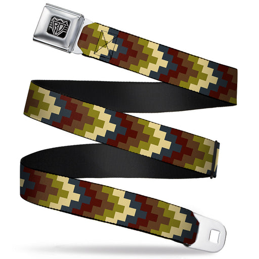 BD Wings Logo CLOSE-UP Full Color Black Silver Seatbelt Belt - Geometric4 Tan/Blue/Wine/Brown/Olive Webbing Seatbelt Belts Buckle-Down   