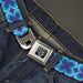 BD Wings Logo CLOSE-UP Full Color Black Silver Seatbelt Belt - Four Dot Gradient Royal/Blues Webbing Seatbelt Belts Buckle-Down   