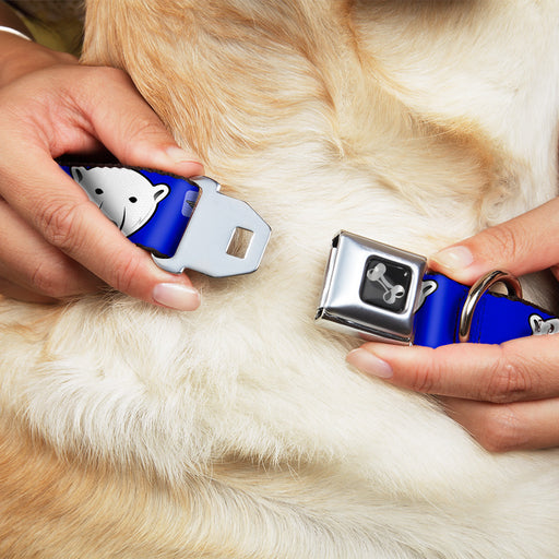 Dog Bone Seatbelt Buckle Collar - Polar Bear w/Mustache Royal Seatbelt Buckle Collars Buckle-Down   