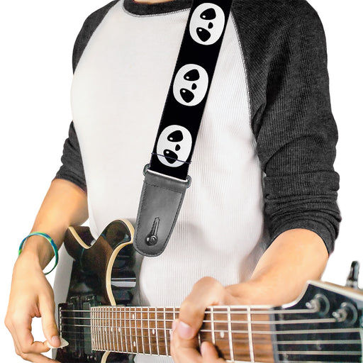 Guitar Strap - Panda Face Black White Guitar Straps Buckle-Down   