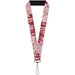 Lanyard - 1.0" - Doodle1 Paint Drips White Red Lanyards Buckle-Down   