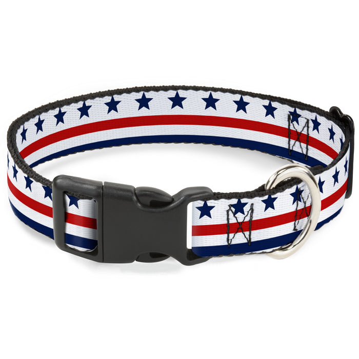 Plastic Clip Collar - Americana Stars & Stripes7 White/Blue/Red Plastic Clip Collars Buckle-Down   