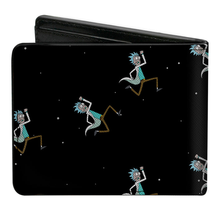 Bi-Fold Wallet - Rick and Morty Rick Running in Space Pose Scattered Bi-Fold Wallets Rick and Morty   