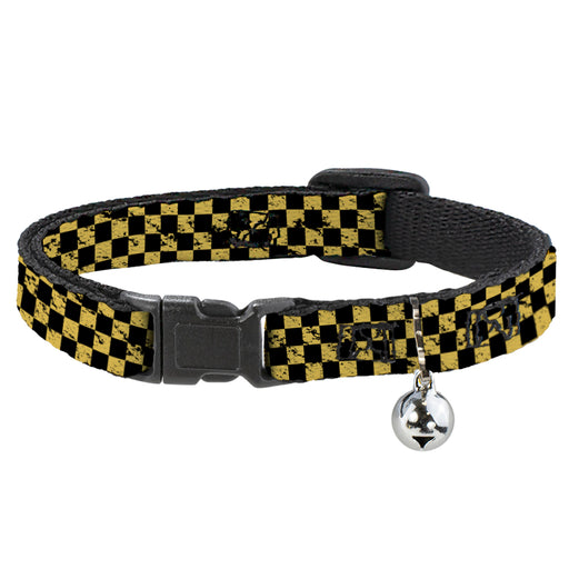 Cat Collar Breakaway - Checker Weathered Black Yellow Breakaway Cat Collars Buckle-Down   