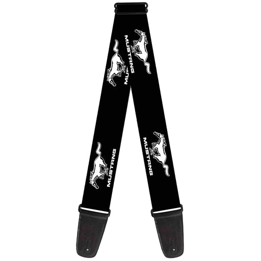 Guitar Strap - Ford Mustang Black White Logo REPEAT Guitar Straps Ford   