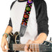 Guitar Strap - Colorful Calaveras Black Multi Color Guitar Straps Thaneeya McArdle   