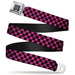 BD Wings Logo CLOSE-UP Full Color Black Silver Seatbelt Belt - Checker Weathered Black/Neon Pink Webbing Seatbelt Belts Buckle-Down   