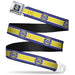 CHEVROLET SUPER SERVICE Logo Black Blue Yellow White Seatbelt Belt - CHEVROLET SUPER SERVICE Logo/Stripe Blue/White/Yellow Webbing Seatbelt Belts GM General Motors   