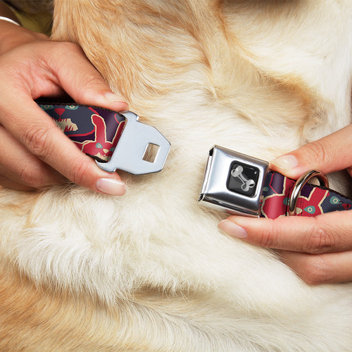 Dog Bone Seatbelt Buckle Collar - Kaleidoscope Balls White/Black Seatbelt Buckle Collars Buckle-Down   