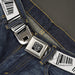 BD Wings Logo CLOSE-UP Full Color Black Silver Seatbelt Belt - Barcode Webbing Seatbelt Belts Buckle-Down   