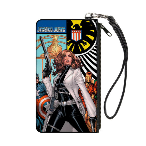 MARVEL UNIVERSE Canvas Zipper Wallet - SMALL - What If Jessica Jones Had Joined the Avengers? Issue #1 Cover Pose SHIELD Logo Canvas Zipper Wallets Marvel Comics   