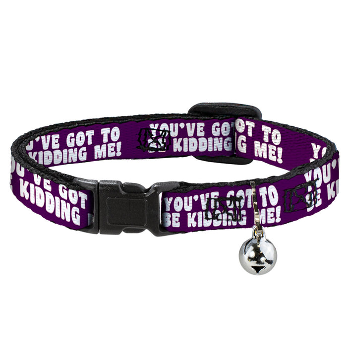 Cat Collar Breakaway - YOU'VE GOT TO BE KIDDING ME! Purple White Breakaway Cat Collars Buckle-Down   