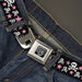 BD Wings Logo CLOSE-UP Full Color Black Silver Seatbelt Belt - Skulls & Stars Black/White/Pink Webbing Seatbelt Belts Buckle-Down   