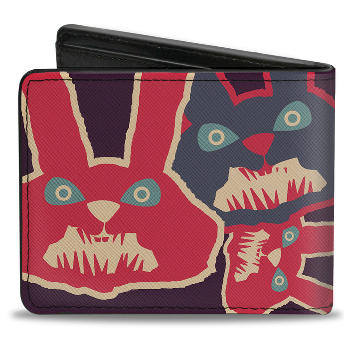 Bi-Fold Wallet - Angry Bunnies Purple Red Blue Bi-Fold Wallets Buckle-Down   