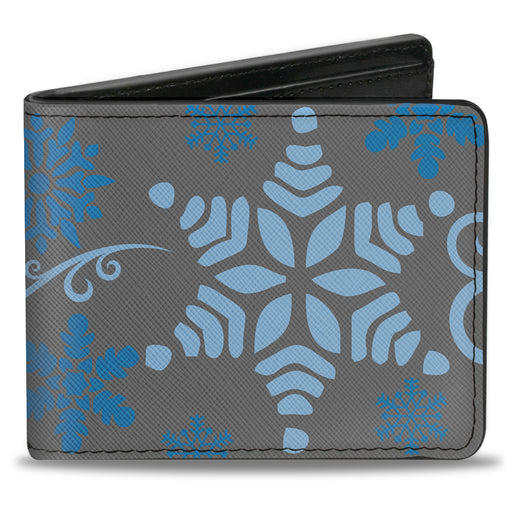 Bi-Fold Wallet - Holiday Snowflakes Gray Blue Bi-Fold Wallets Buckle-Down   