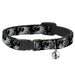 Cat Collar Breakaway - Tattoo Skull Floral Black White Breakaway Cat Collars Buckle-Down   