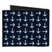 Canvas Bi-Fold Wallet - Anchors Navy White Canvas Bi-Fold Wallets Buckle-Down   