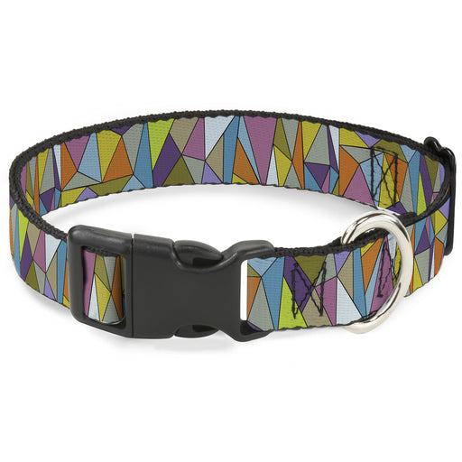 Plastic Clip Collar - Stained Glass Mosaic Multi Color Plastic Clip Collars Buckle-Down   
