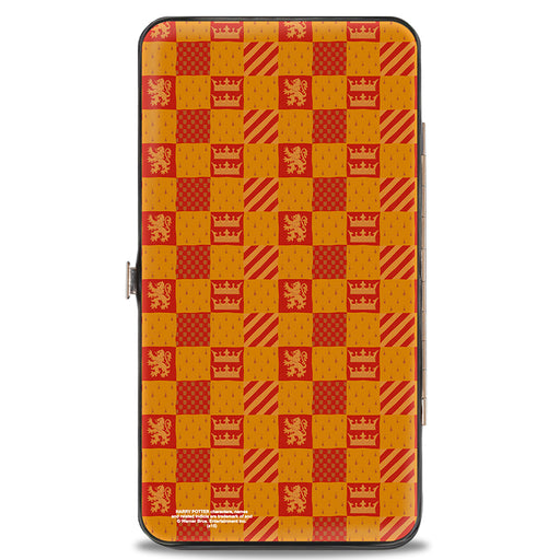 Hinged Wallet - Harry Potter GRYFFINDOR Crest Heraldry Checkers Golds Reds Hinged Wallets The Wizarding World of Harry Potter   