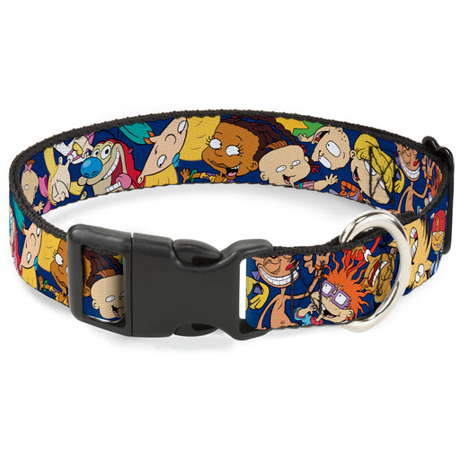 Plastic Clip Collar - Nick 90's Rewind 16-Character Poses Navy Blue Plastic Clip Collars Nickelodeon   