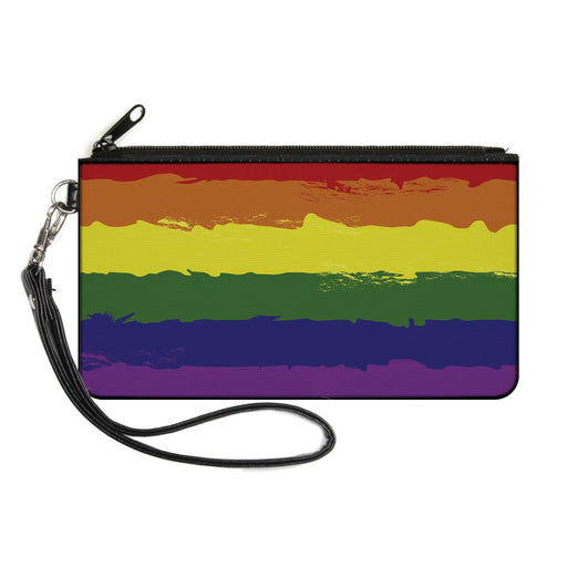Canvas Zipper Wallet - SMALL - Rainbow Stripe Painted Canvas Zipper Wallets Buckle-Down   