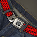 BD Wings Logo CLOSE-UP Full Color Black Silver Seatbelt Belt - Mustache Monogram Black/Red Webbing Seatbelt Belts Buckle-Down   