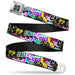 BD Wings Logo CLOSE-UP Full Color Black Silver Seatbelt Belt - Cali Bear/CALI Graffiti/Pot Leaves Black/Multi Color Webbing Seatbelt Belts Buckle-Down   