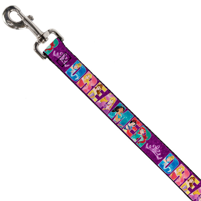 Dog Leash - Disney DREAMER 7-Sparkling Princesses/Tiara Purple/White Dog Leashes Disney   