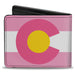 Bi-Fold Wallet - Colorado Flags5 Repeat Light Pink White Pink Yellow Bi-Fold Wallets Buckle-Down   