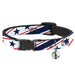 Cat Collar Breakaway - Americana Diagonal Stars & Stripes White Red Blue Breakaway Cat Collars Buckle-Down   