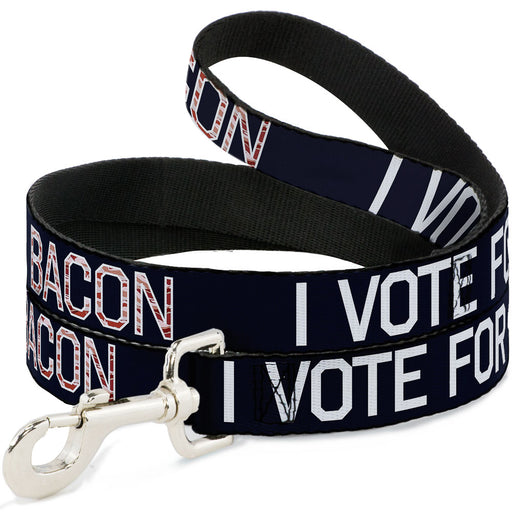 Dog Leash - VOTE FOR BACON Black/White/Bacon Dog Leashes Buckle-Down   